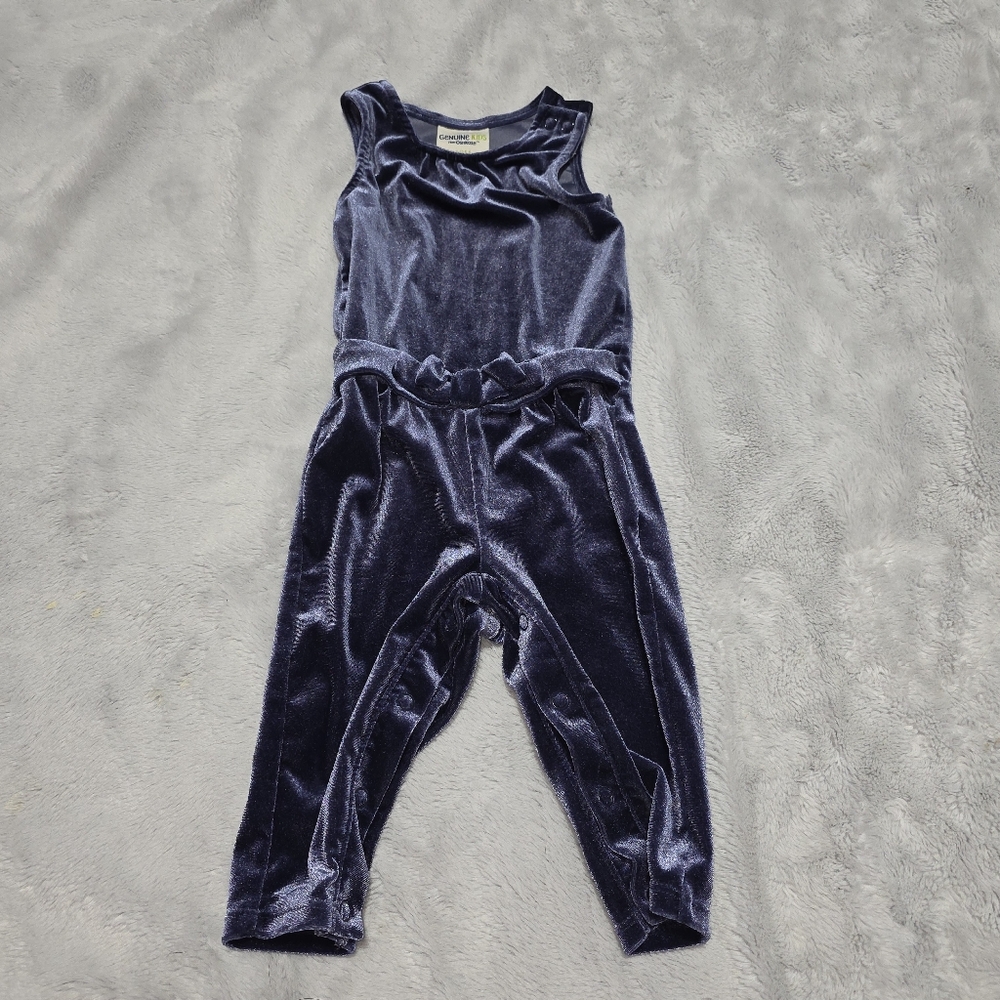 12mo Genuine Kids Navy Velvet Romper